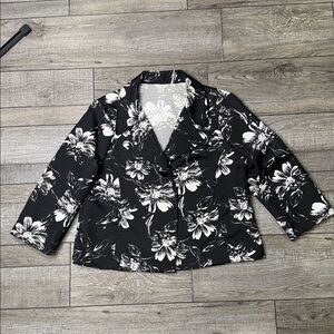 Christopher & Banks Black and White Patterned Jacket